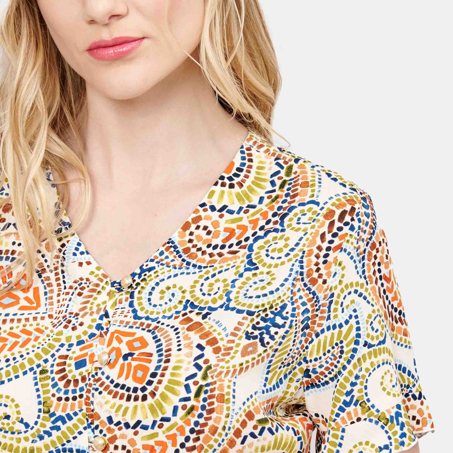 Blusa abierta estampado Taxco