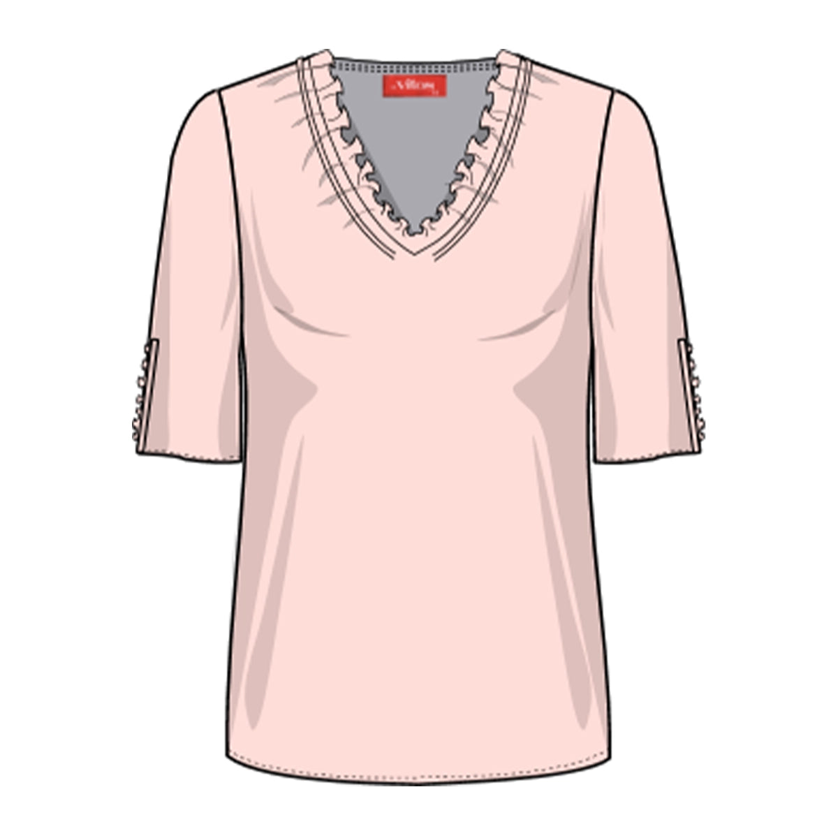 Blusa escote V con detalle Maeli