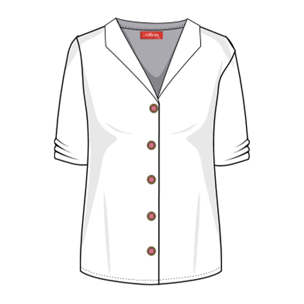 Blusa abierta escote V y manga corta Letizia