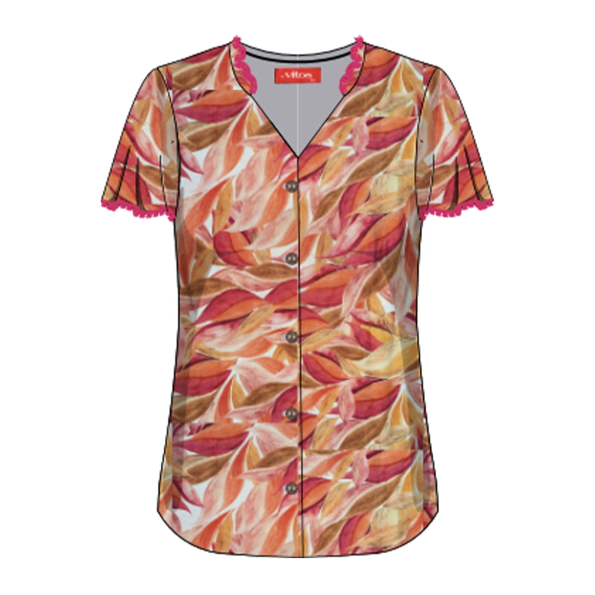 Blusa abierta estampada con detalle Helena