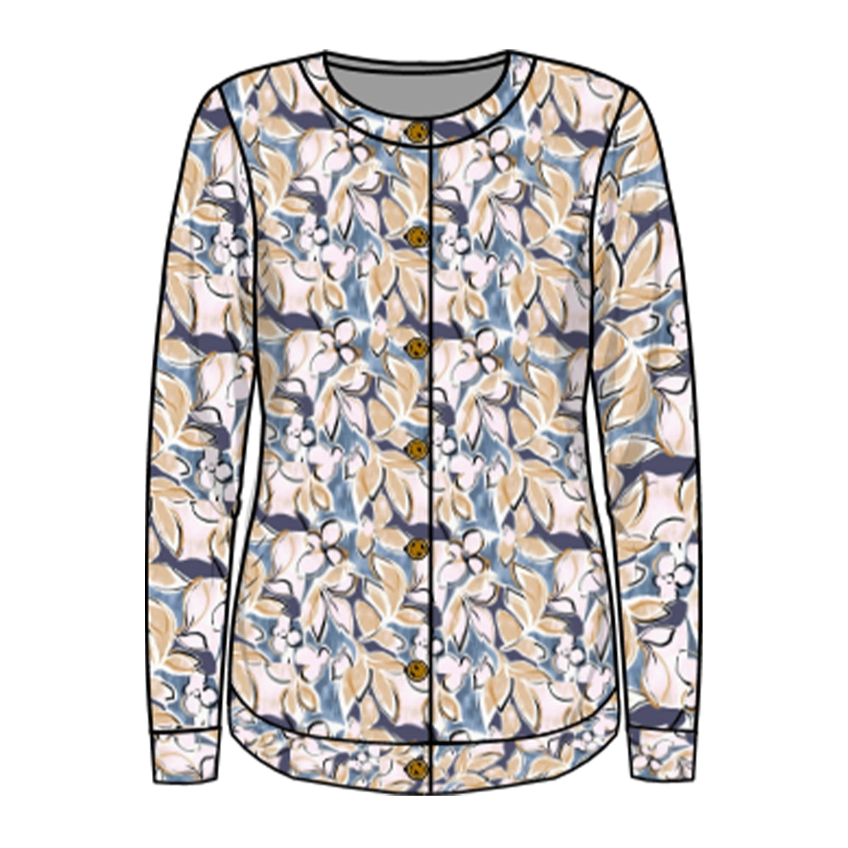 Cárdigan estampado cuello redondo Complementos