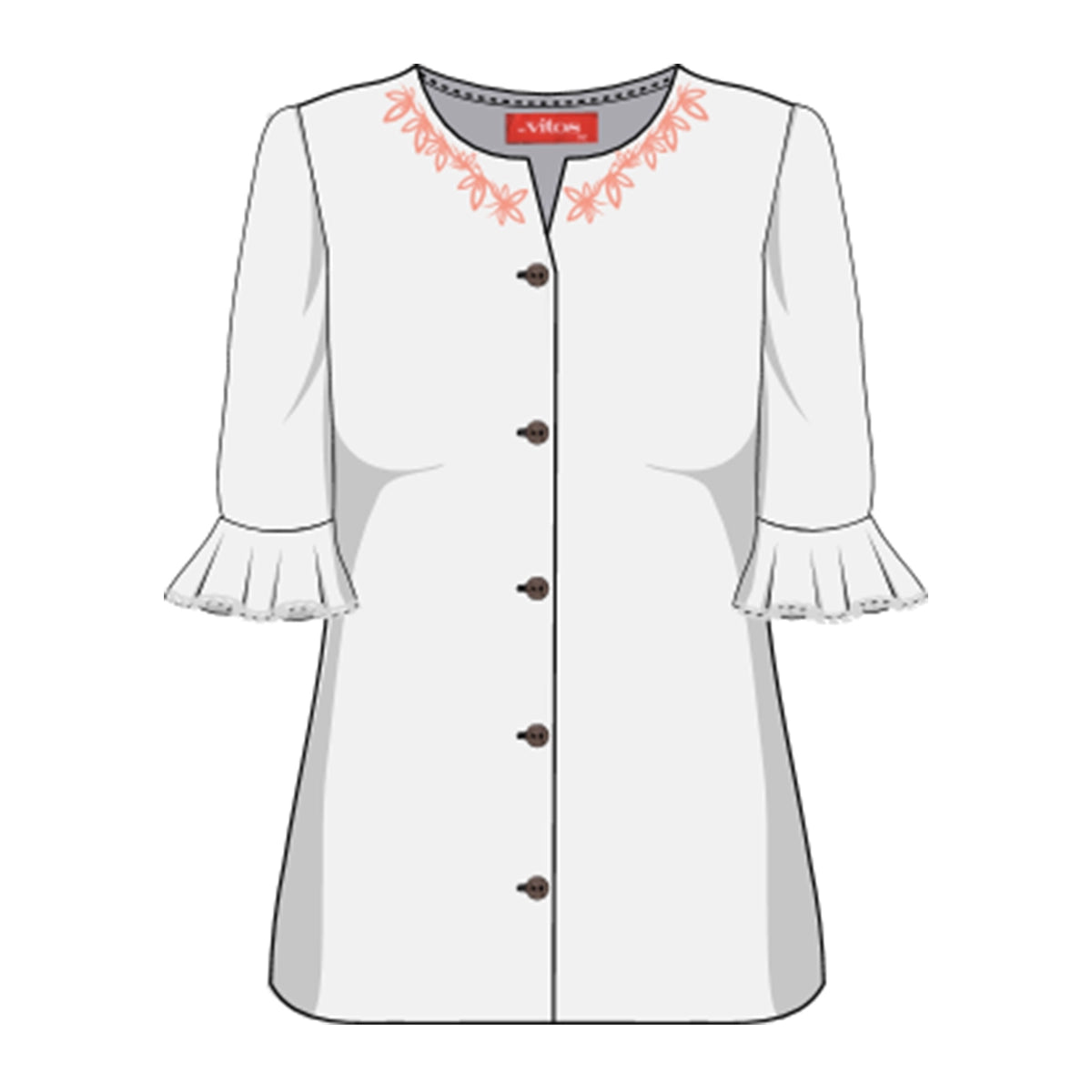 Blusa abierta con bordado Helena