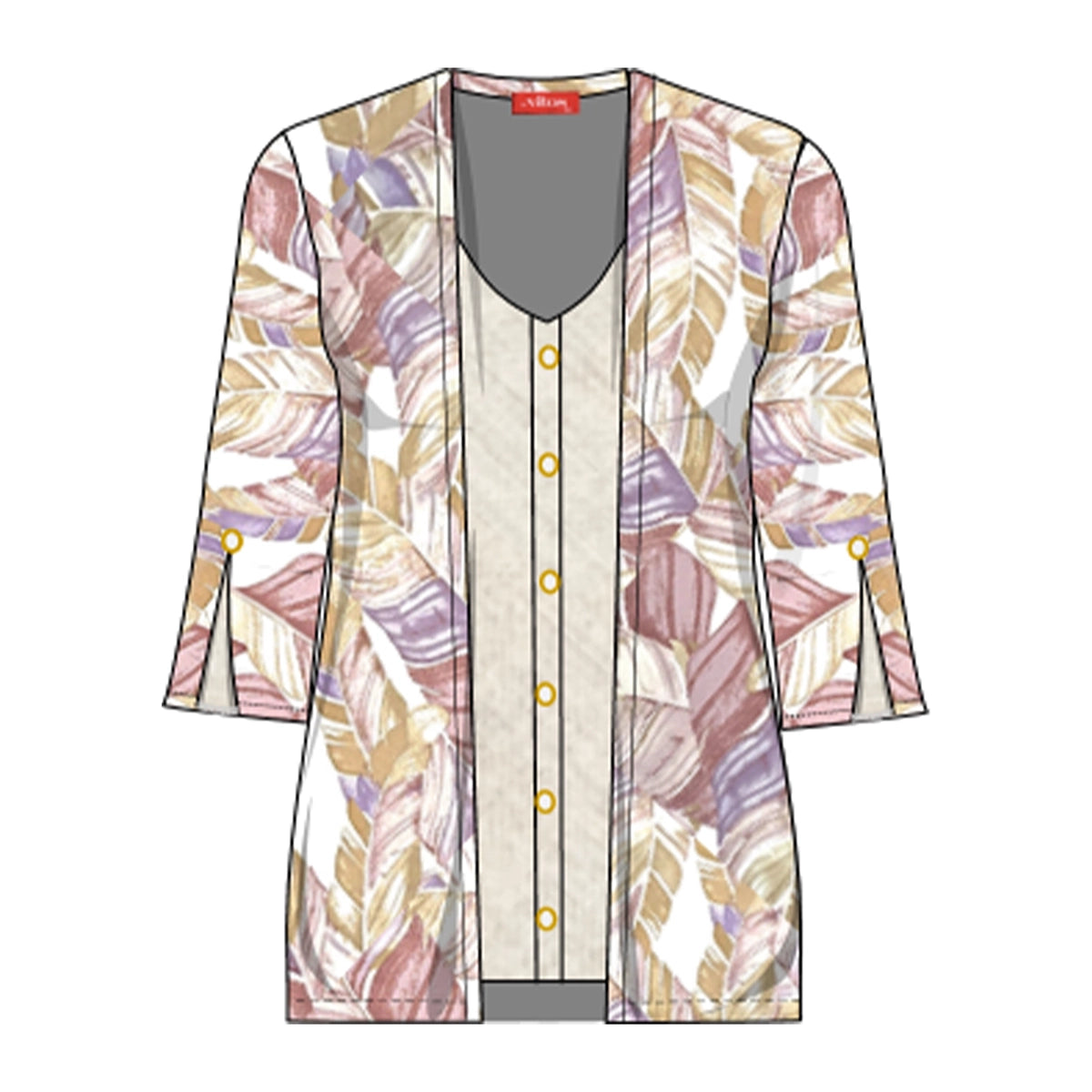 Twin Fix estampado con manga Kimono Antonieta