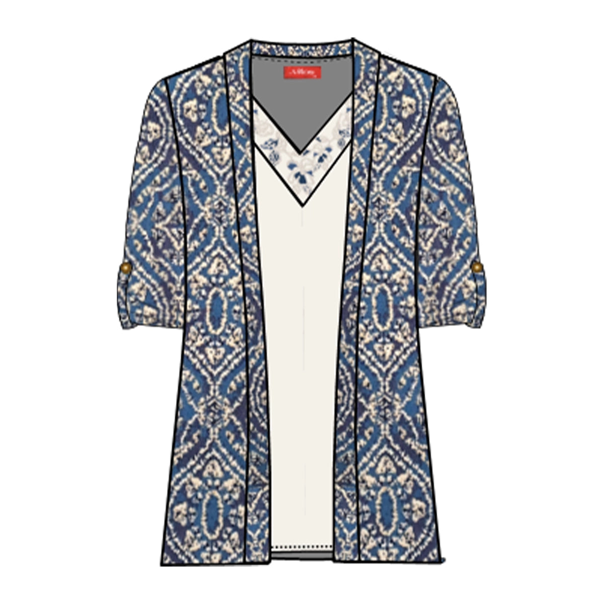 Twin Fix estampado con bordado Reina