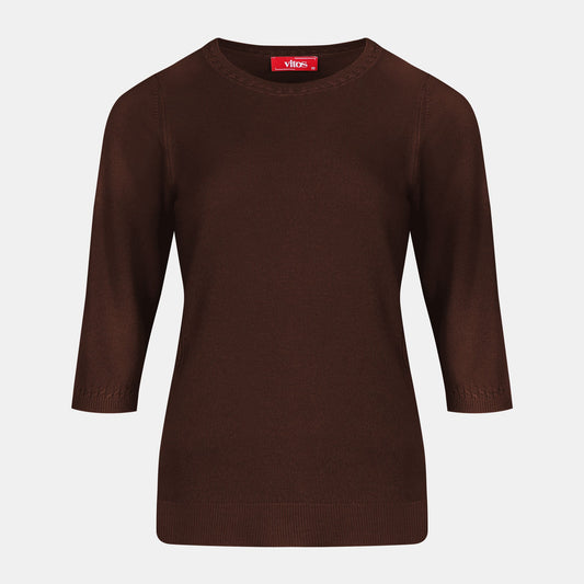 Blusa punto trenza estructura manga 3/4 - C0006 Invierno