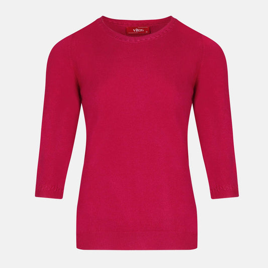 Blusa punto trenza estructura manga 3/4 - C0006 Atemporales