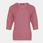 Blusa punto escote V calado manga 3/4 - C0008 Invierno