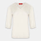 Blusa punto escote V calado manga 3/4 - C0008 Clasicos