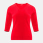 Blusa punto escote V calado manga 3/4 - C0008 Primavera