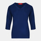 Blusa punto escote V calado manga 3/4 - C0008 Invierno