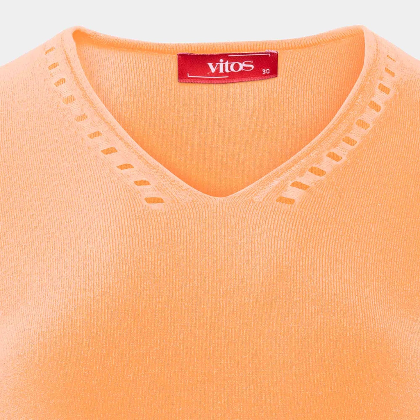 Blusa punto escote V calado manga 3/4 - C0008 Primavera