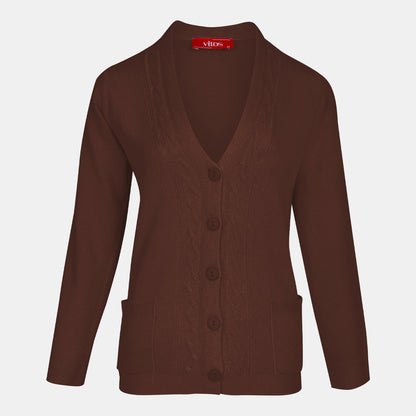 Cárdigan escote V trenza - C0082 Invierno