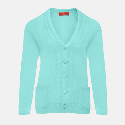 Cárdigan escote V trenza - C0082 Primavera
