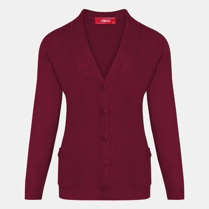 Cárdigan escote V trenza - C0082 Invierno