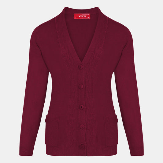 Cárdigan escote V trenza - C0082 Invierno