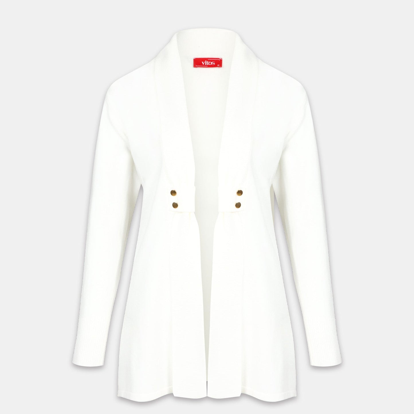 Cardigan solapa con botones - C8010 Clásicos