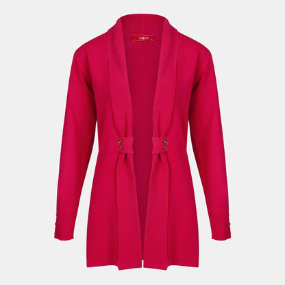 Cardigan solapa con botones - C8010 Atemporales