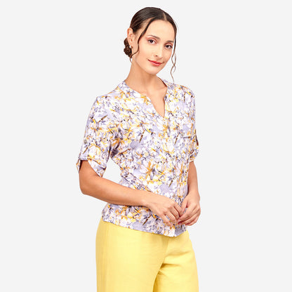 Blusa estampada con botones al frente Sayulita