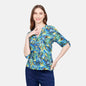 Blusa estampada con manga corta Cadereyta
