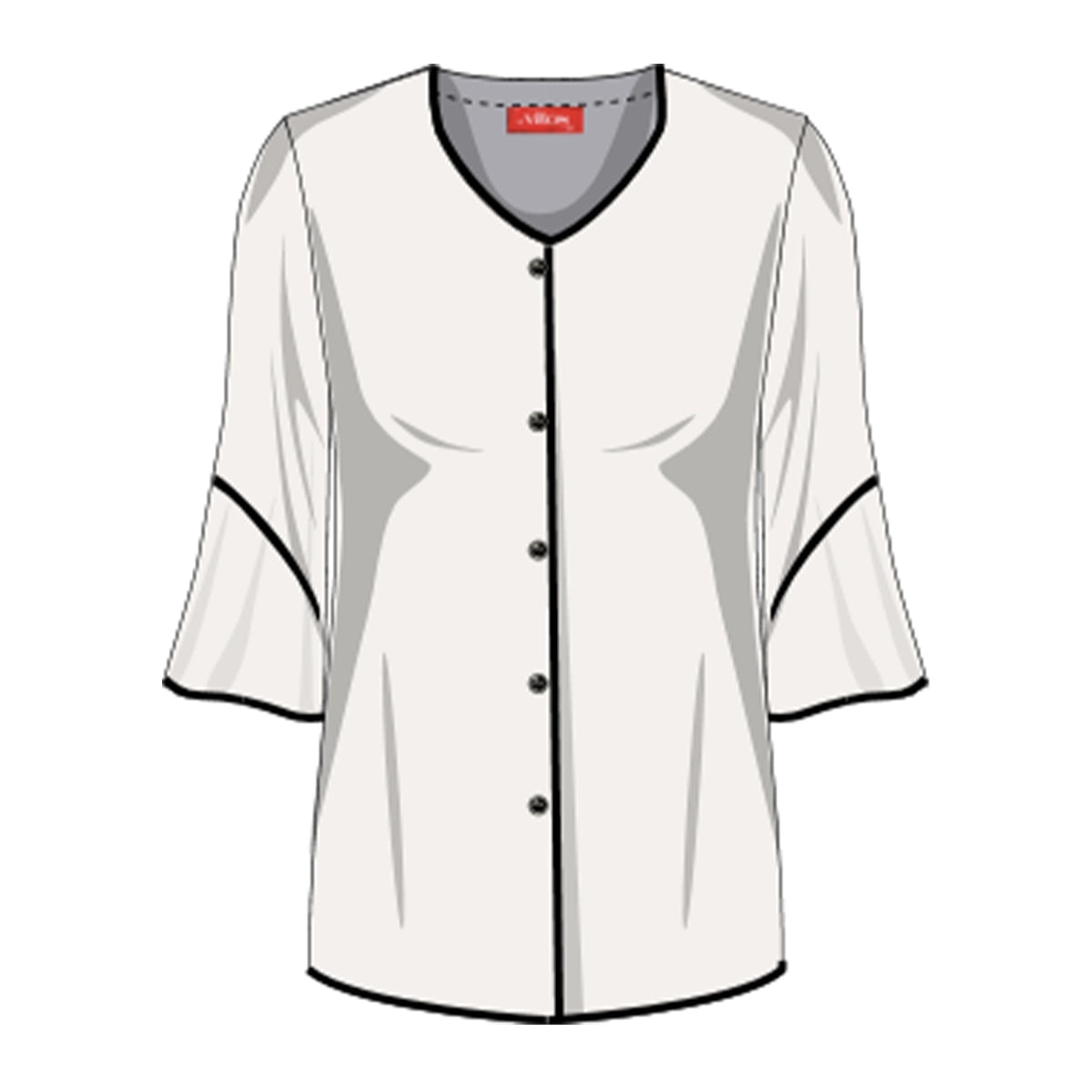 Blusa abierta con contraste Leonor