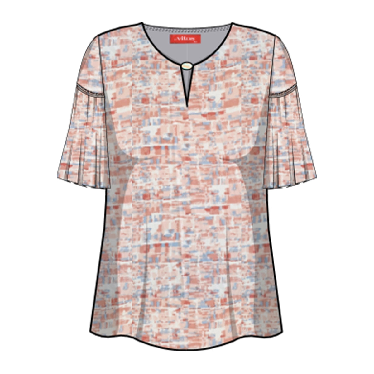 Blusa estampada cuello V Maeli