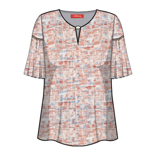 Blusa estampada cuello V Maeli