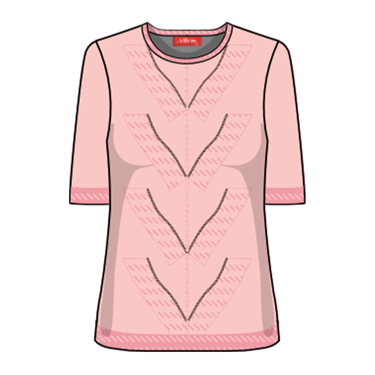 Blusa de punto con escote redondo Letizia