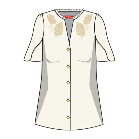 Blusa bierta con bordado Catalina