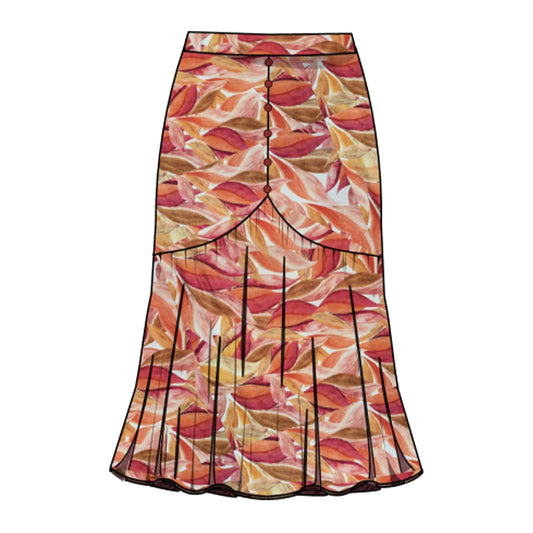 Falda estampada con botones Helena