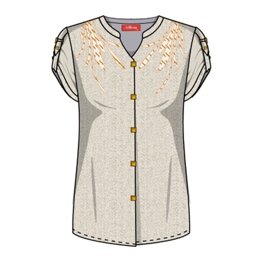 Blusa con bordado y botones al frente Keisha