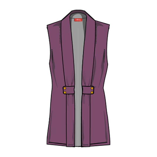 Chaleco tejido con botones en solapa Candace