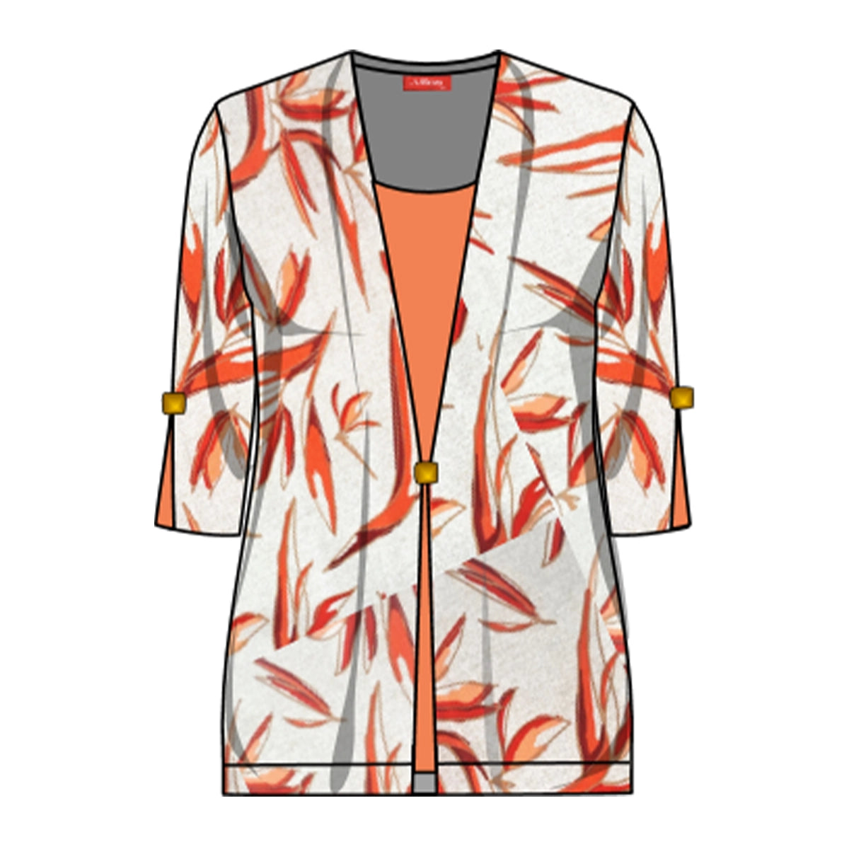 Twin fix estampado con botones decorativos Keisha