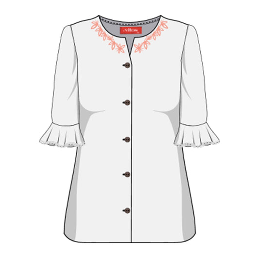 Blusa abierta con bordado Helena