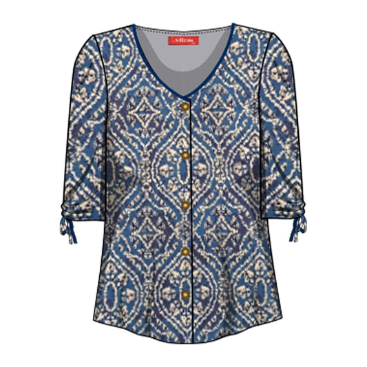 Blusa estampada con manga ajustable Reina