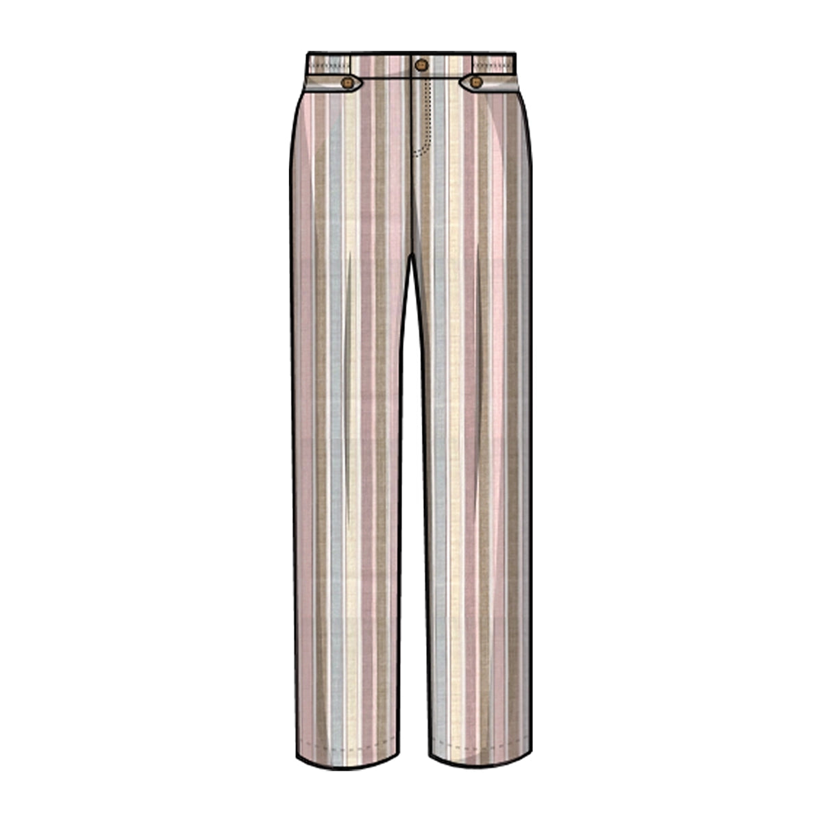 Pantalón rayado con tiras ajustables Maria