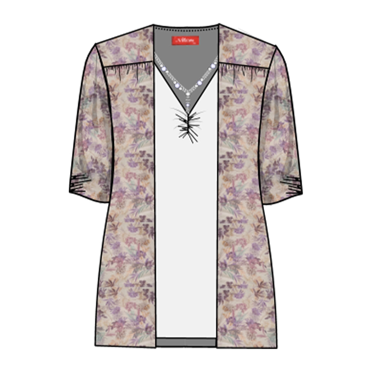 Twin Fix estampado con collar Candace